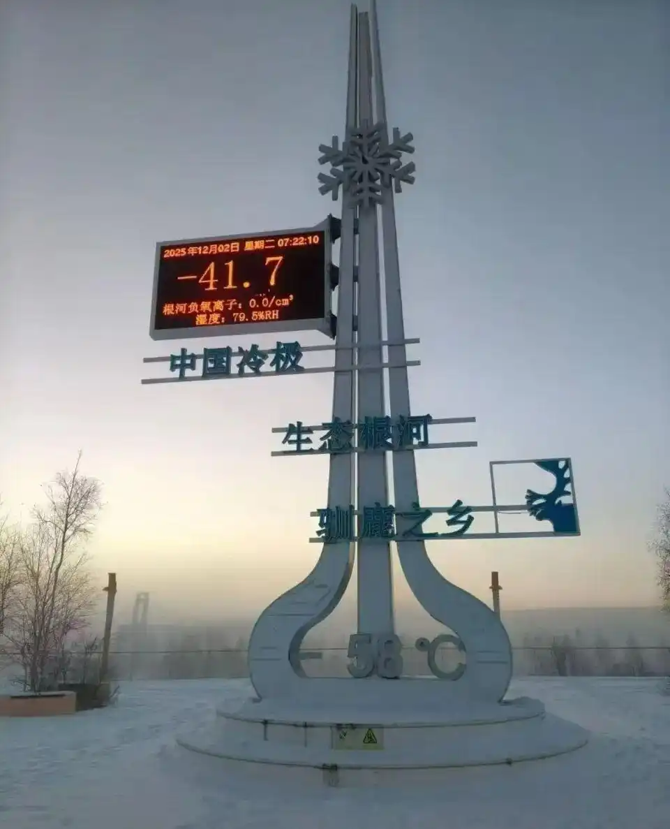 呼伦贝尔气象站点最低温-42.8℃,居民:每年都有-40℃,都正常上学上班,无暖气阳台当冰箱用
