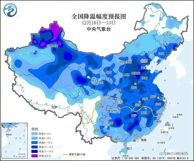 入冬以来最大范围雨雪天气来了_雨雪天气分布图_寒潮降温天气过程