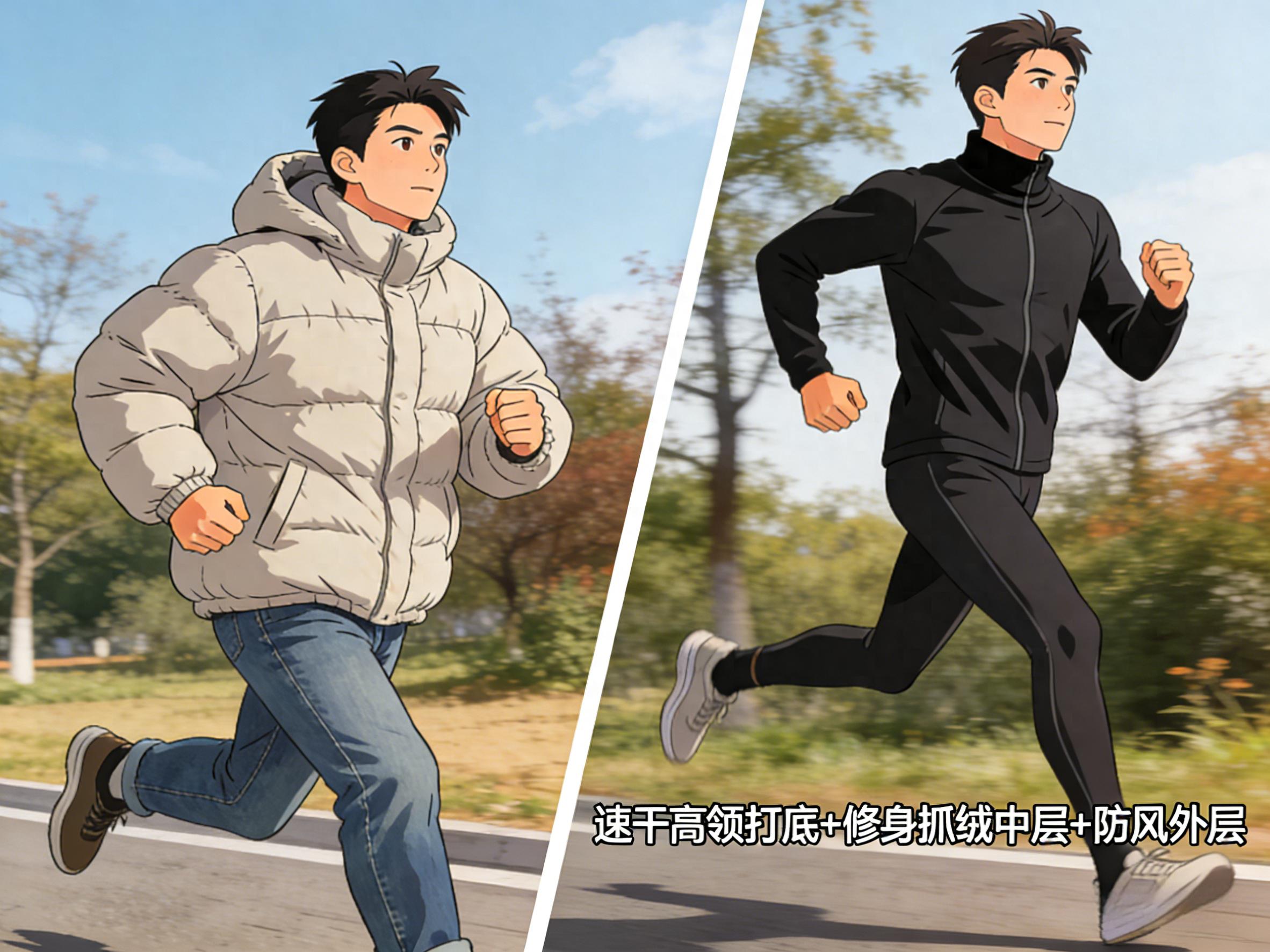冬天跑步不臃肿！3层穿搭公式，显瘦灵活还抗冻
