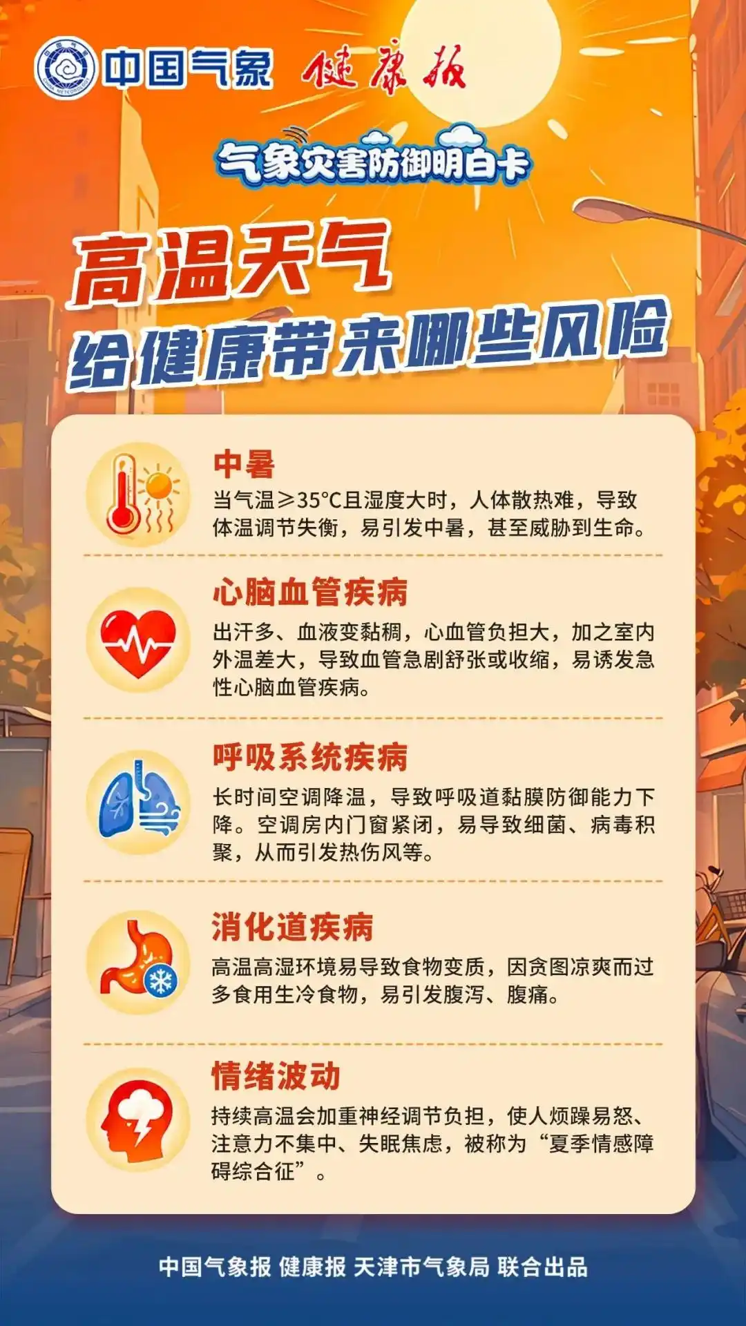暴雨、高温、强对流三预警齐发_暴雨黄色预警_高温黄色预警