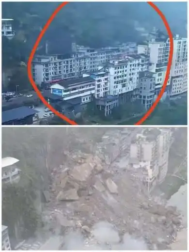重庆彭水县山体滑坡原因分析_重庆彭水县山体垮塌救援_重庆山体崩塌前后对比图
