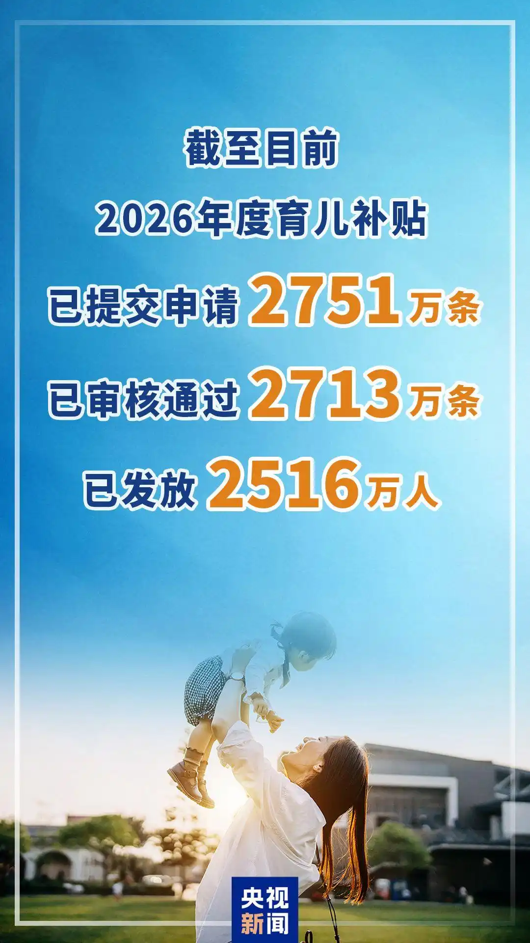 2026年度育儿补贴申请截止时间延长_国家卫生健康委育儿补贴申请通道_2026年度育儿补贴已发放超2500万人